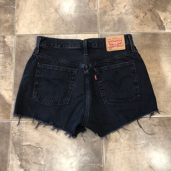 Levi's Pants - Levi’s 501 Black High Rise Distressed Shorts 28